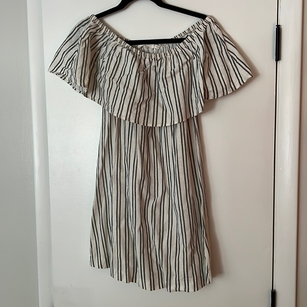 Striped off the shoulder dress